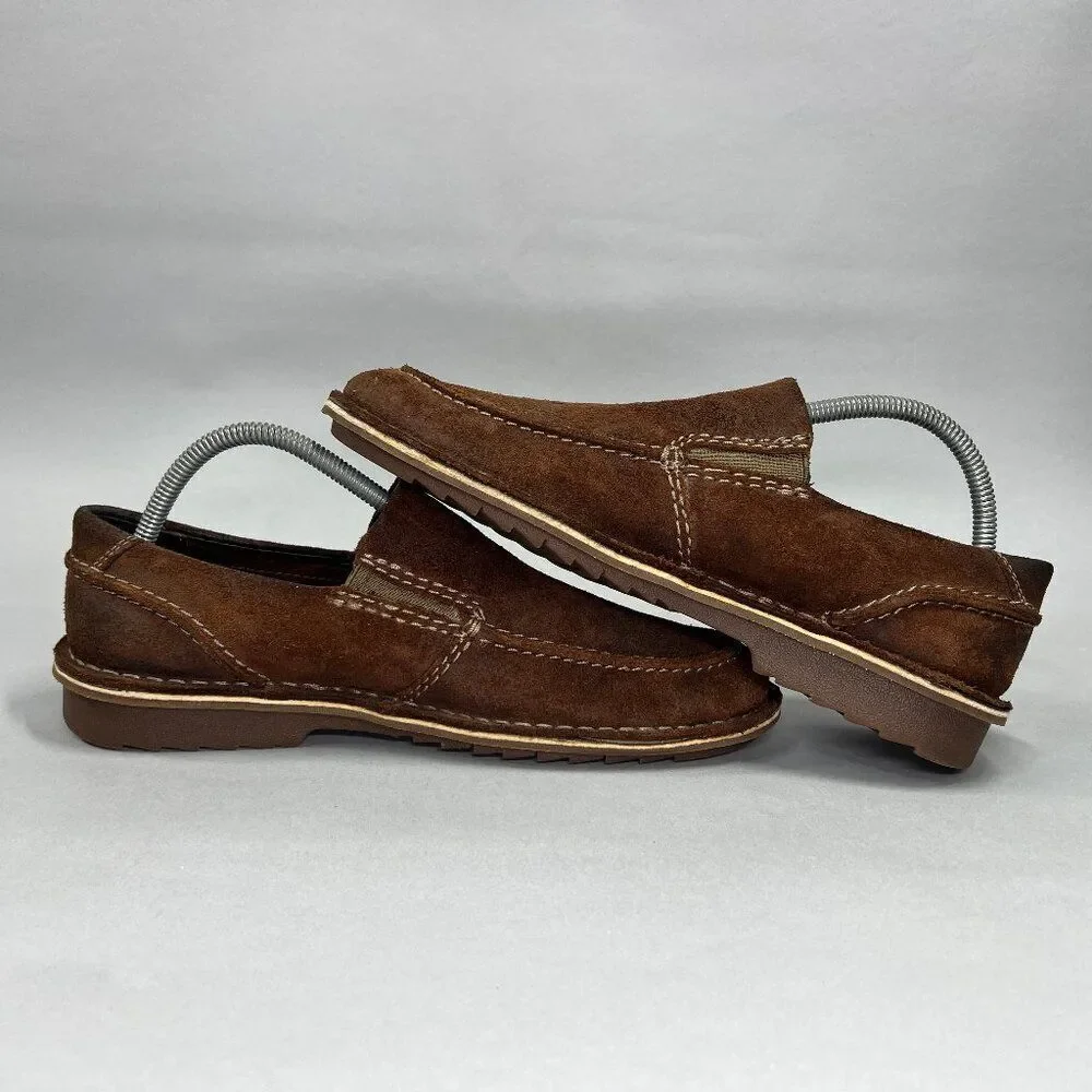 Clarks Men's Size 8.5 Terriers Brown Suede Leather‎ Loafers